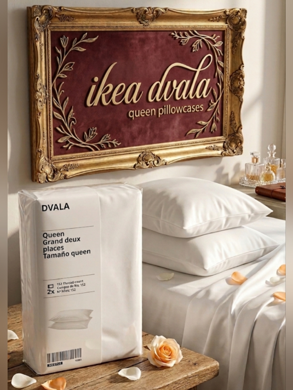 🤍IKEA DVALA Queen Pillowcase Set | 2-Pack White🤍
